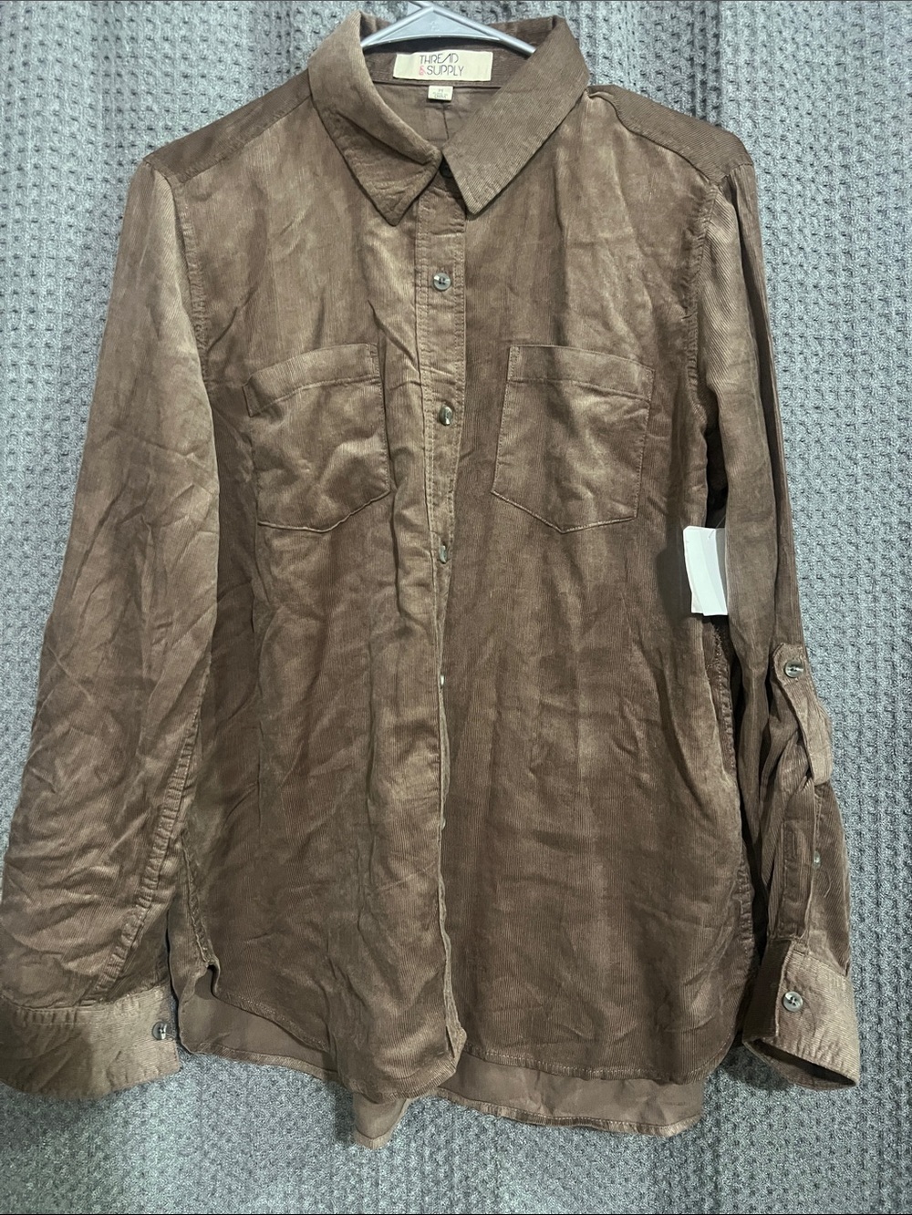 Thread & Supply Brown Button-Down Pocket Shirt